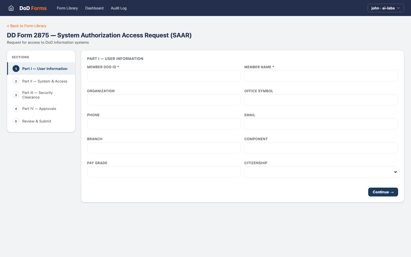 DD-2875 — Part1 Empty view